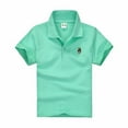 thumbnail image 1 of Zhuashum 2-3 Years Boy T Shirt Solid Color Tee Summer Lapel Short Sleeve Tops Holiday Classic Daily Wear Mint Green, 1 of 2