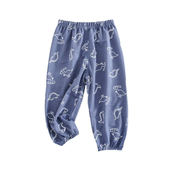 Zhuashum 4-5 Years Boys Sweatpants Solid Color Wide Leg High Waist Loose Fit Everyday Wear Demin Pants Leisure Daily Wear Blue
