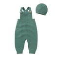 thumbnail image 1 of Zhuashum Baby Boy Onesies 9-12 Months Baby Knitted Romper Sleeveless Sweater Outfit Overalls For And With Warm Hat Set Sweet Playsuit Green, 1 of 9