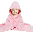 thumbnail image 1 of Zhuashum Baby Boys Girls Hooded Bath Towel Cartoon Bathrobe Coral Towel Shower 31.5 X 31.5 Inches Warm Shower Towel Pink, 1 of 3