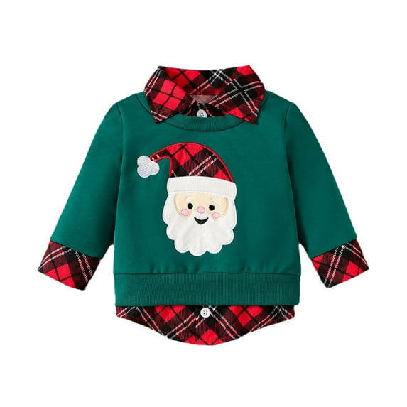 Zhuashum Baby Clothers For Boys Girls 6-12 Monthschristmas Children'S Clothing 2024 Autumn New Baby And Children Two Hoodies Long Sleeve Lapel Embroidery Pullover Adorable Daily Wear Green