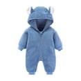 thumbnail image 1 of Zhuashum Baby Onesies 6-12 Months Long Sleeve Unisex Baby Animal Winter Autumn Flannel Hooded Romper Jumpsuit Adorable Outfits Sky Blue, 1 of 3