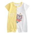 thumbnail image 1 of Zhuashum Baby Onesies 6-12 Months Summer Short Sleeve Animals Jumpsuit Children Crewneck Cartoon Romper Sweet Outfits Yellow, 1 of 3