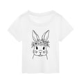 thumbnail image 1 of Zhuashum Baby T Shirt 2024 For Boys Girls Cute Summer Children'S Easter Cartoon Bunny Print Short Sleeved T Shirt Rabbit Graphic Out Wear Tees Tops White,Size:3-4 Years, 1 of 3