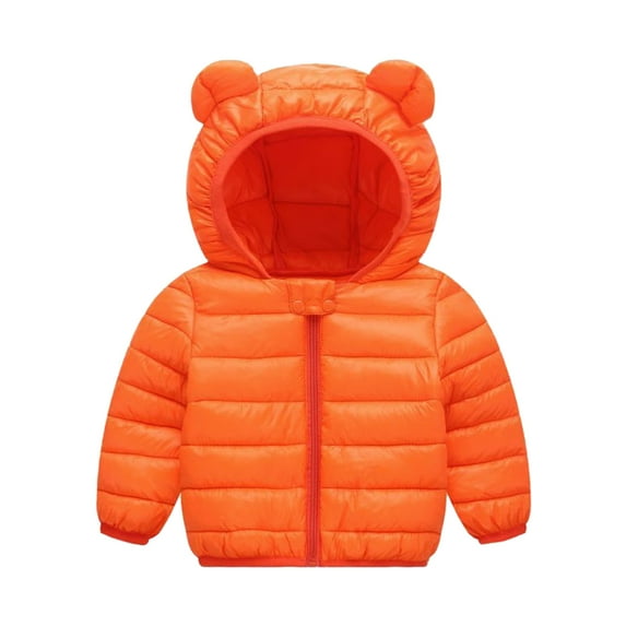 Zhuashum Baby Winter Coats For Boys Girls Toddler Grils Hooded Outdoor Jacket Thick Warm Windproof Coat Warm Children Clothings 6-12 Months Orange