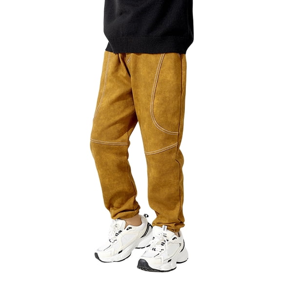 Zhuashum Baseball Pants Youth Boys 11-12 Years Autumn Style Leggings Pants Sports Elastic Children'S Slim Leg Jeans Durable Boy Clothes Khaki