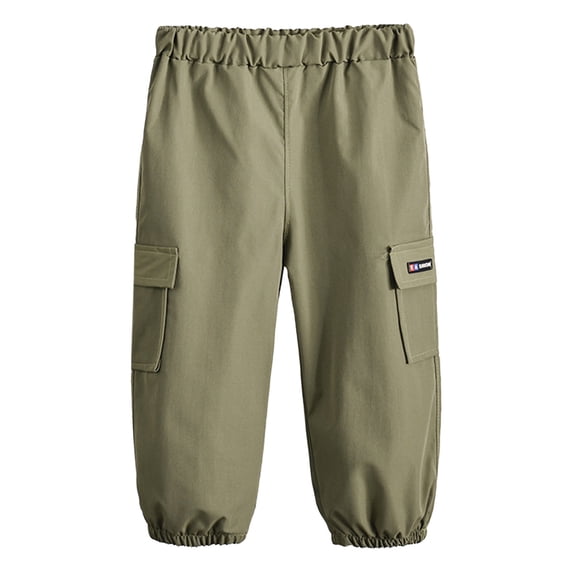 Zhuashum Baseball Pants Youth Boys 12-18 Months Toddler Summer Trousers Printed Cargo Pants For Children Clothes Light Weight Daily Wear Army Green