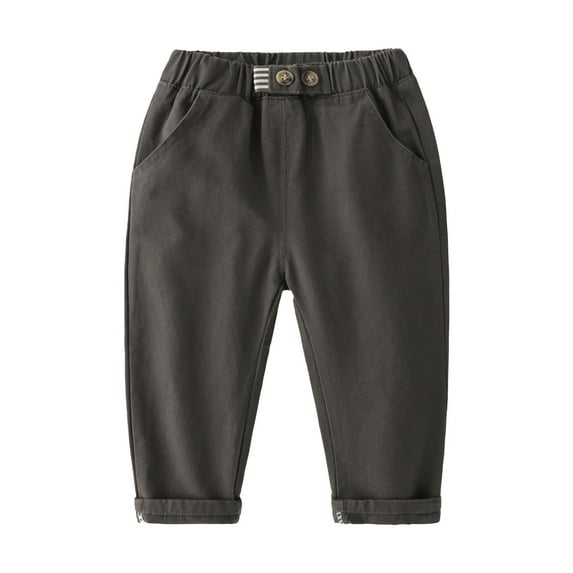 Zhuashum Baseball Pants Youth Boys 18-24 Months Summer solid Color Overalls Pants With Pocket Elastic Mid Waist Trousers With Pocket Cute Daily Wear Army Green