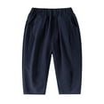 thumbnail image 1 of Zhuashum Baseball Pants Youth Boys 3-4 Years 2025 New Children'S Solid Color Straight Leg Children'S Pants With Pocket Cute Daily Wear Navy, 1 of 4