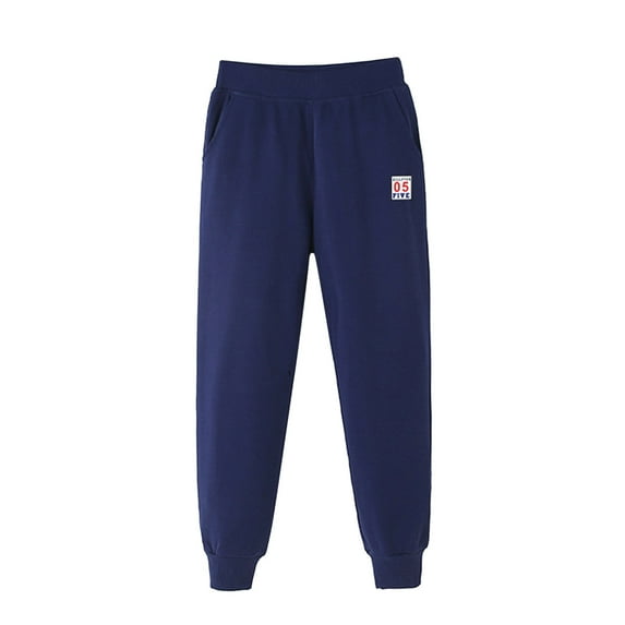 Zhuashum Baseball Pants Youth Boys 5-6 Years Solid Color Slim Leg Trousers Sport Pants Ankle Length Pants Sports Jogger Pants Comfortable Boy Clothes Dark Blue