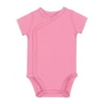 thumbnail image 1 of Zhuashum Baby Girl Onesies 9-12 Months Solid Color Jumpsuit Soft Crewneck Short Sleeve Romper Daily Adorable Comfortable Wear Pink, 1 of 3