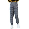 thumbnail image 1 of Zhuashum Boys Pants 6-7 Years Solid Color Snow Pants Thick Winter Warm Lined Kids Pants Activewear Clothes Snow Wear Durable Boy Clothes Grey, 1 of 8