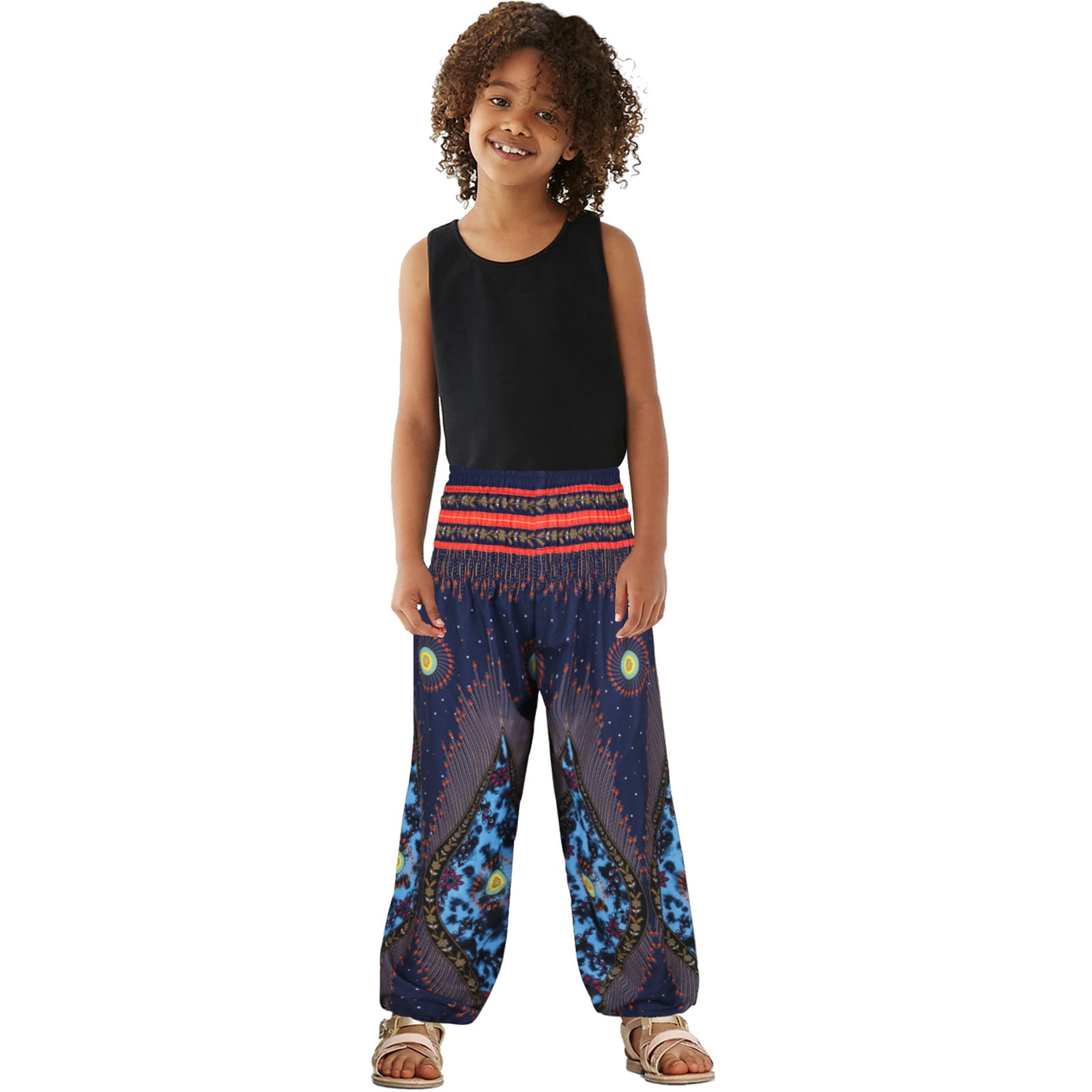 Zhuashum Boys Pants Cartoon Prints Straight Leg Trousers High Waist Casual Trousers Jogger Pant Fall Winter Casual Relax Fit Daily Wears As Shown 6-8 Years