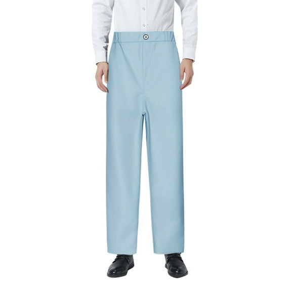 Zhuashum Boys Pants Soliod Color Flat Front Adjustable Waist Boys Front Pockets Straight Leg Fit Dreess Pants With Pocket Fashion Home Wear Bu1 8-9 Years