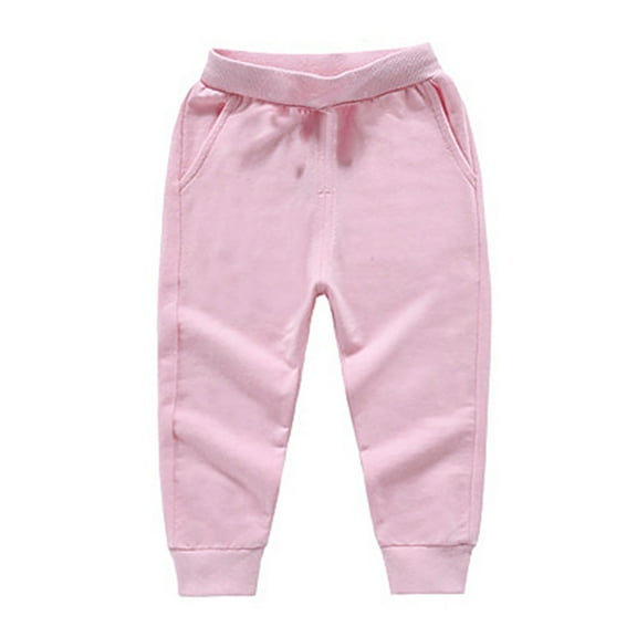 Zhuashum Boys Sweatpants 12-18 Months Winter Bow Solid Color Trousers Loose Warm Pants Straight Leg Trousers Cute Daily Wear Pink
