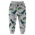 thumbnail image 1 of Zhuashum Boys Sweatpants 2-3 Years Elastic Waist Pajams Pants Summer Slim Leg Cartoon Prints Athletic Trousers Durable Daily Wear Grey, 1 of 6