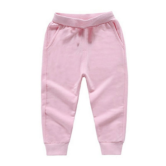 Zhuashum Boys Sweatpants 2-3 Years Winter Bow Solid Color Trousers Loose Warm Pants Straight Leg Trousers Light Weight Playsuit Pink