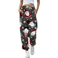 thumbnail image 1 of Zhuashum Christmas Sweat Pants For Womenshigh Waist Xmas Cartoon Santa Print Loose Strappy Patchwork Sweatpants With Pocket Wide Leg Jogger Trousers Lightweight Clothes Grey Xl, 1 of 4