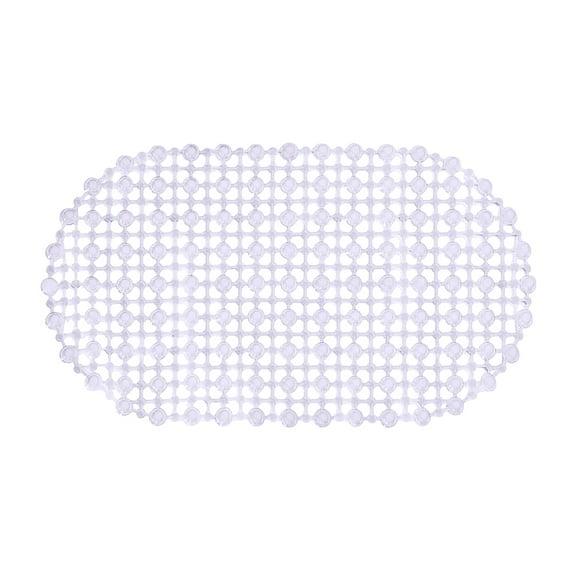 Zhuashum Door Mat Indoor Entrance Bathtub And Shower Mats, Non- Bath Machine Washable Bath Tub Mat With Suction Cups & Drain Holes For Bathroom Home Decorative 24*16 Inch Clear