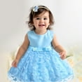 thumbnail image 1 of Zhuashum Flower Girl Dress 12-18 Months Sleeveless Butterflirs Embroidery Bowknot Pageant Gown Party Evening Dress Wedding Dress Elegance Playsuit Blue, 1 of 6
