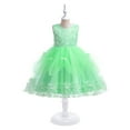 thumbnail image 1 of Zhuashum Flower Girl Dress 5-6 Years Spring Round Neck Solid Color Dresses Lightweight Sleeveless Sundress Vintage Playsuit Green, 1 of 1