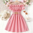 thumbnail image 1 of Zhuashum Flower Girl Dresses 2-3 Years Retro Dress Spring Round Neck Star Pattern Sundress Sleeveless Basic Daily Wears Pink, 1 of 8