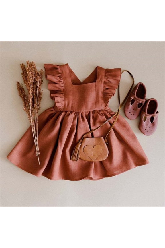 Flower Girl Dresses For Wedding 3-4 Years Soft Dress Spring Summer Round Neck Gradient Sundress Sleeveless Cute Daily Wears Red