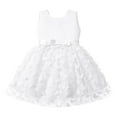 thumbnail image 1 of Zhuashum Flower Girl Dresses For Wedding 12-18 Months Crew Neck Dress Sleeveless Bowknot Embroidery Sundress Retro Spring Fashion Going Out Cute Wear White, 1 of 7