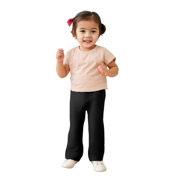 Zhuashum Girl Pants 18-24 Months Spring And Autumn Slim Fut Tight Solid Color Warm Pants Leggings Soft Playsuit Black