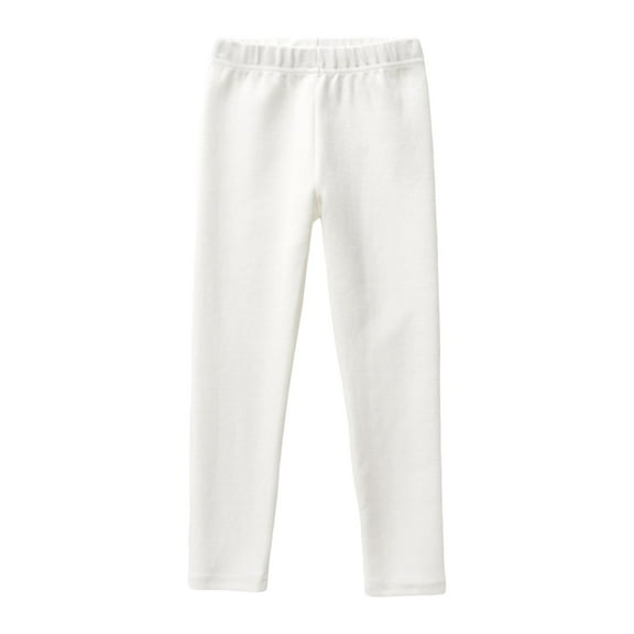 Zhuashum Girl Sweatpants 3-4 Years Spring And Autumn Slim Fut Tight Solid Color Warm Pants Leggings Comfortable Playsuit White