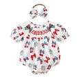 thumbnail image 1 of Zhuashum Girls Bodysuit 6-12 Months 4Th Of July Short Sleeve O Neck Independence Day 4Th Of July Romper Bodysuits Cartoon Pattern Lightweight Dailywear White, 1 of 3