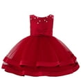 thumbnail image 1 of Zhuashum Girls Dress 6-12 Months Round Neck Dresses Spring Summer Sleeveless Solid Color Sundress Lovely Sweet Daily Wears, 1 of 9