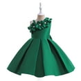 thumbnail image 1 of Zhuashum Girls Dresses 10-11 Years Trend Round Neck Cartoon Flower Graphic Sundress Spring Summer Sleeveless Dress Elegance Girl Clothes Green, 1 of 6
