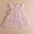 thumbnail image 1 of Zhuashum Girls Dresses 6-7 Years Leisure Dress Spring Summer Round Neck Sequin Sundress Sleeveless Adorable Outfits Pink, 1 of 4