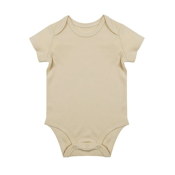 Zhuashum Rompers For Girls 0-3 Months Unisex Baby Solid Color Baby Bodysuit Romper Blanks Classic Streetwear Khaki