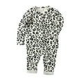 thumbnail image 1 of Zhuashum Girls Outfits 2-3 Years Long Sleeve Round Neck Clothes Leopard Print Daily Set Sleepwear Sweet Playsuit Beige, 1 of 8