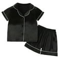 thumbnail image 1 of Zhuashum Girls Outfits Cartoon Prints Clothes Set Casual Round Neck Short Sleeve Suit Relax Fit Shorts Holiday Simple Clothing Black 3-4 Years, 1 of 9