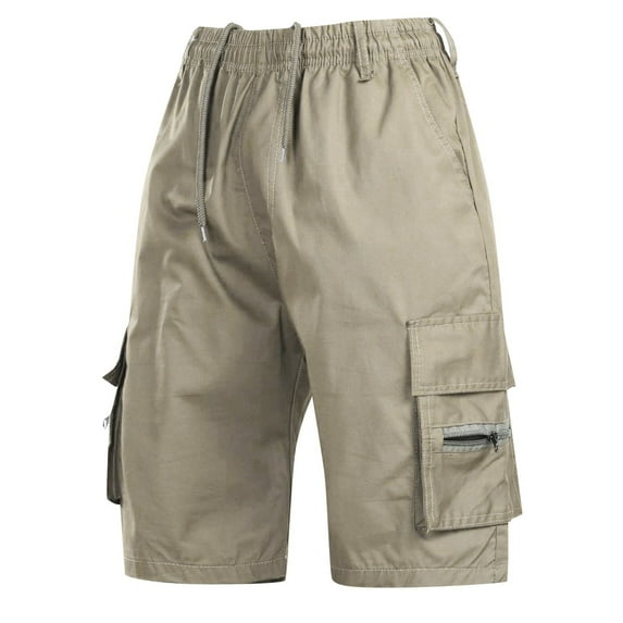 Zhuashum Golf Shorts Men Hiking Cargo Shorts Stretch Outdoor Shorts Lightweight Camping Shorts With 6 Pockets Khaki Activewear Relax Fit Mens Clothes Xl