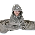 thumbnail image 1 of Zhuashum Hooded Bath Towel For Baby Boys Girls Cartoon Bathrobe Coral Towel Shower Warm Weardark Gray, 1 of 4