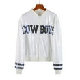 thumbnail image 1 of Zhuashum Jackets For Women Sequin Jacket Cheerleader Sequin Baseball Casual Jacket Elegant Daily Wear White One Size, 1 of 5