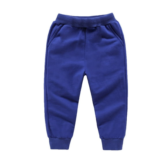 Zhuashum Kid Boys Pants Spring Fall Straight Leg Solid Color Trousers High Waist Casual Trousers Jogger Pant Fashion Comfortable Sweatpants Dark Blue 12-18 Months