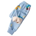 thumbnail image 1 of Zhuashum Kid Pant For Girl Autumn Style Straight Leg Trousers Elastic Winter Children'S Baby'S Cartoon Prints Pants Blue Comfortable Loungewear 7-8 Years, 1 of 4