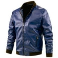 Zhuashum Men Winter Jackets Motorcycle Leather Fashion Leather Jacket