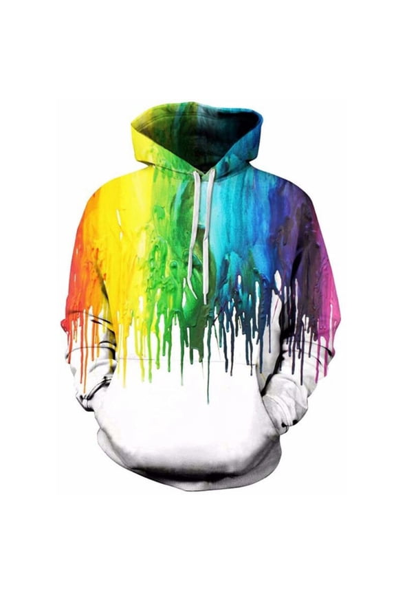 Mens Hoodie Autumn And Winter New And Fashion Relaxed And Comfortable Paint Printed Sports Large Size Street Wear Hoodie Holiday Men Clothes Green L