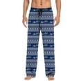 thumbnail image 1 of Zhuashum Mens Pants Drawstring Pockets Straight Leg Xmas High Waist Pajamas Pant Cauasl Trousers Durable Clothes Navy 2Xl, 1 of 5