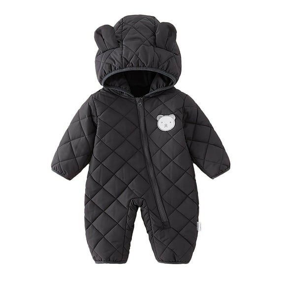 Zhuashum Onesie 6-12 Months Long Sleeve Unisex Baby Animal Winter Autumn Flannel Hooded Romper Jumpsuit Soft Daily Wear Grey