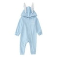 thumbnail image 1 of Zhuashum Onesies 6-12 Months Long Sleeve Baby Easter Baby Jumpsuit Bunny Style Zipper Hooded Climbing Sweet Playsuit Blue, 1 of 6