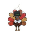 thumbnail image 1 of Zhuashum Outdoor Thanksgiving Day Decorations Turkey Door Sign Decor Wooden Wreath Front Door Hanger Yard Farmhouse Home Gobble Sign Rustic Autumn Sunflowers Pumpkins Party Decor D, 1 of 8