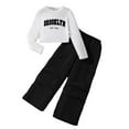 thumbnail image 1 of Zhuashum Outfits For Kid Girls 7-8 Years Soft Round Neck Long Sleeve Clothes Solid Color Holiday Set Trend Wear Black, 1 of 3