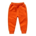 thumbnail image 1 of Zhuashum Pants For Baby Kid Boys High Waist Trousers Winter Straight Leg Solid Color Jogger Pant Casual Trousers Adorable Comfortable Sweatpants Orange 6-7 Years, 1 of 3